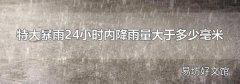 特大暴雨24小时内降雨量大于多少毫米