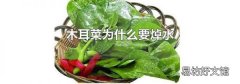 木耳菜為什么要焯水