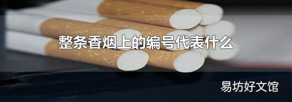 整條香煙上的編號代表什么