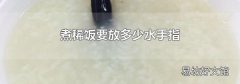 煮稀飯要放多少水手指