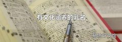 有文化涵養的乳名
