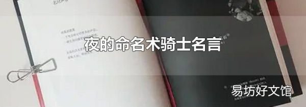 夜的命名術騎士名言