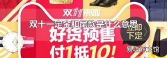雙十一定金和尾款是什么意思