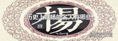 历史上姓杨的名人有哪些