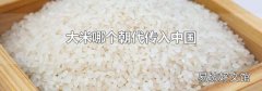 大米哪個朝代傳入中國