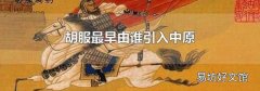 胡服最早由誰引入中原