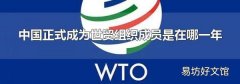 中國正式成為世貿組織成員是在哪一年
