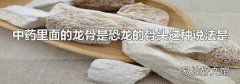 中药里面的龙骨是恐龙的骨头这种说法是