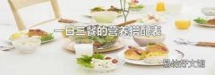 一日三餐的营养搭配表