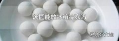 湯圓能放冰箱冷凍嗎