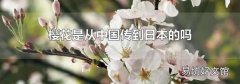 櫻花是從中國傳到日本的嗎