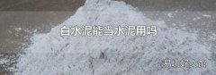 白水泥能當水泥用嗎
