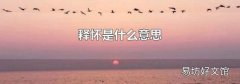 釋懷是什么意思