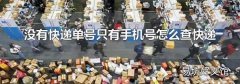 沒有快遞單號只有手機號怎么查快遞