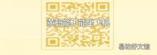 黄码能不能坐飞机