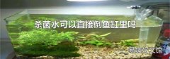 杀菌水可以直接倒鱼缸里吗