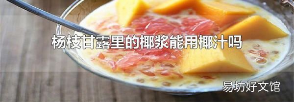 杨枝甘露里的椰浆能用椰汁吗