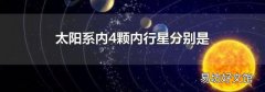 太陽系內4顆內行星分別是