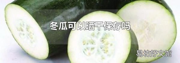 冬瓜可以晒干保存吗