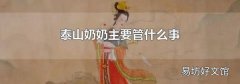 泰山奶奶主要管什么事