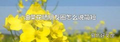 油菜花晒朋友圈怎么说简短