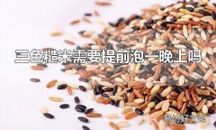 三色糙米需要提前泡一晚上吗 三色糙米需要提前泡一晚上