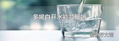 多喝白開水能減肥嗎