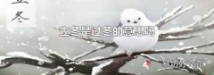 立冬是过冬的意思吗
