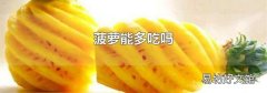 菠萝能多吃吗