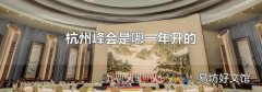 杭州峰會是哪一年開的