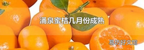 涌泉蜜桔几月份成熟