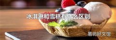 冰淇淋和雪糕有什么區別