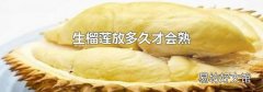 生榴莲放多久才会熟