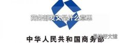 商务部发文是什么意思