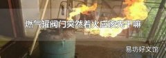 燃氣罐閥門突然著火應該先干嘛