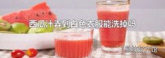 西瓜汁弄到白色衣服能洗掉吗
