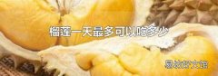 榴莲一天最多可以吃多少