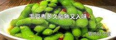 毛豆煮多久能熟又入味