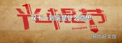 双十一到底是什么意思