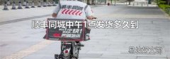 顺丰同城中午1点发货多久到