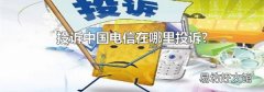 投诉中国电信在哪里投诉?