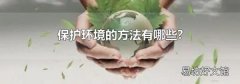 保护环境的方法有哪些?