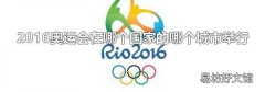 2016奥运会在哪个国家的哪个城市举行