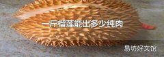 一斤榴莲能出多少纯肉