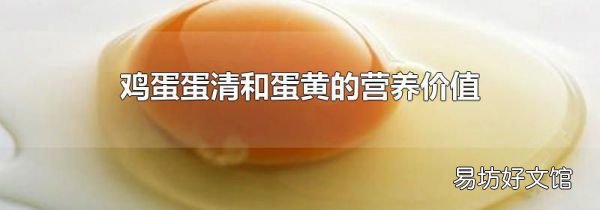 鸡蛋蛋清和蛋黄的营养价值
