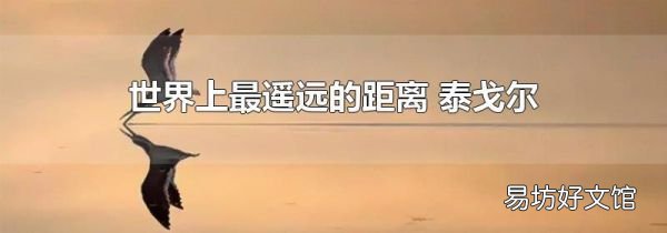 世界上最遥远的距离 泰戈尔