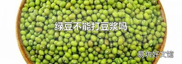 綠豆不能打豆?jié){嗎