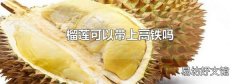 榴莲可以带上高铁吗