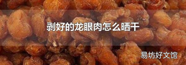 剥好的龙眼肉怎么晒干