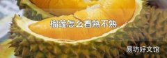 榴莲怎么看熟不熟